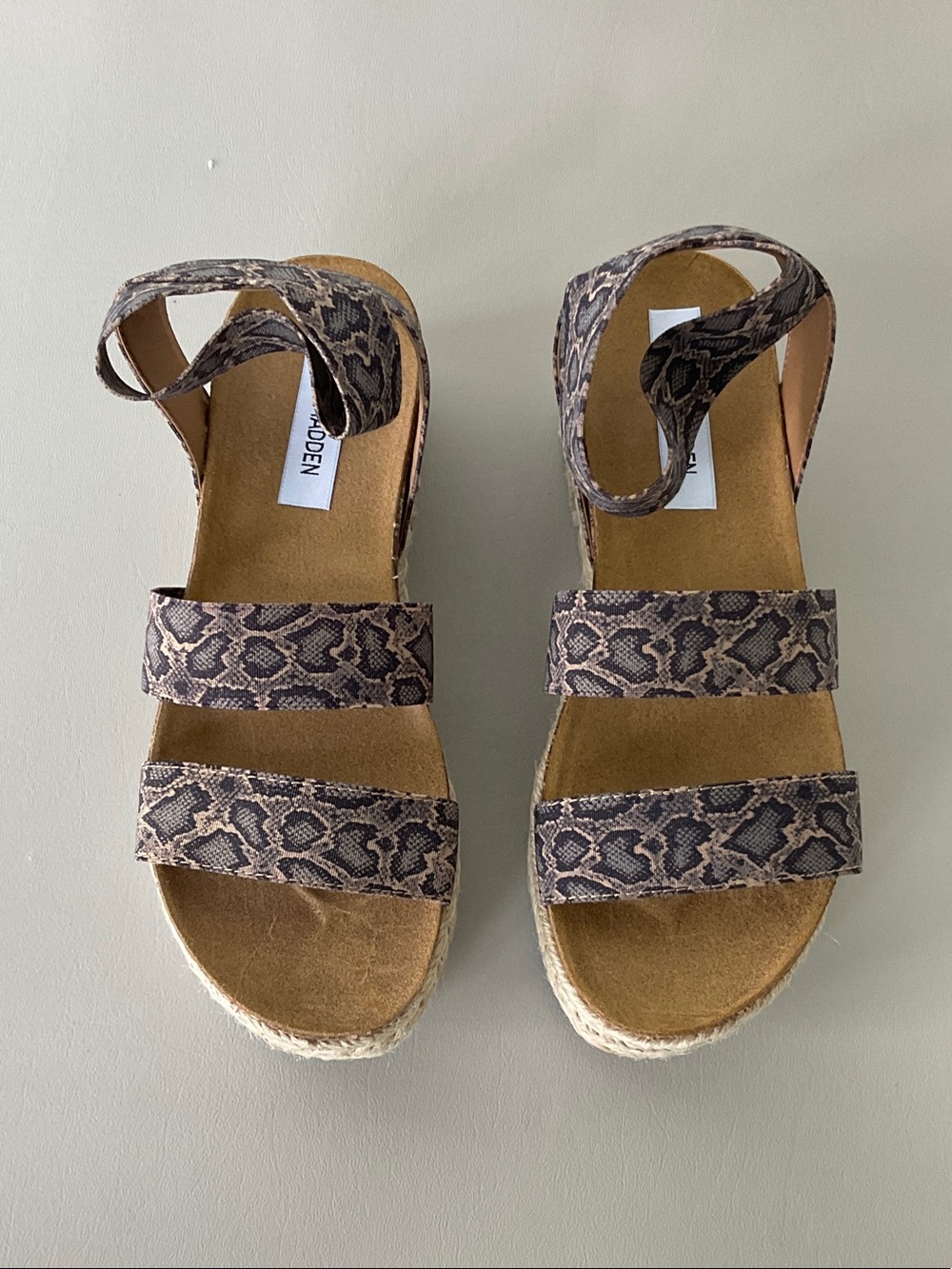 Steve Madden Chunky Snake Skin Sandals. NWB